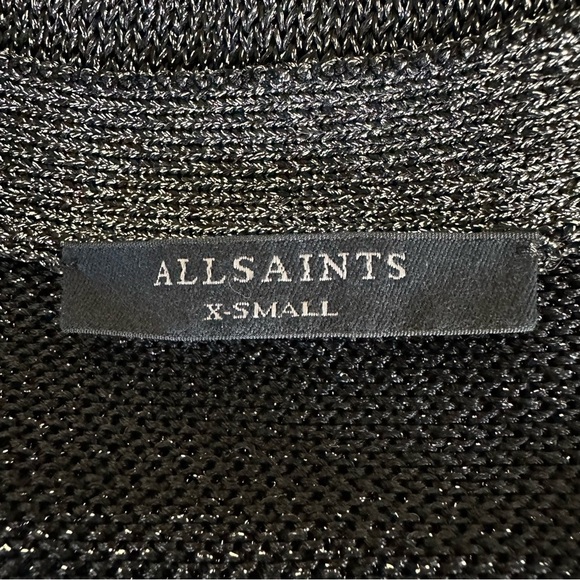 ALL SAINTS Women's Lyra Glitter Button Up Cardigan Black Size XS - Picture 12 of 15